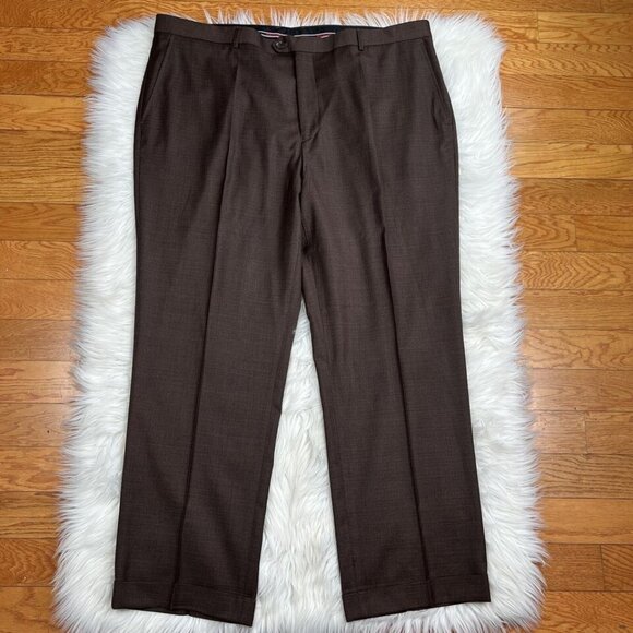 Bocaccio Uomo Men Suit 54L Pants 44x31.5 Brown Polyester Viscose Spandex - Picture 11 of 16